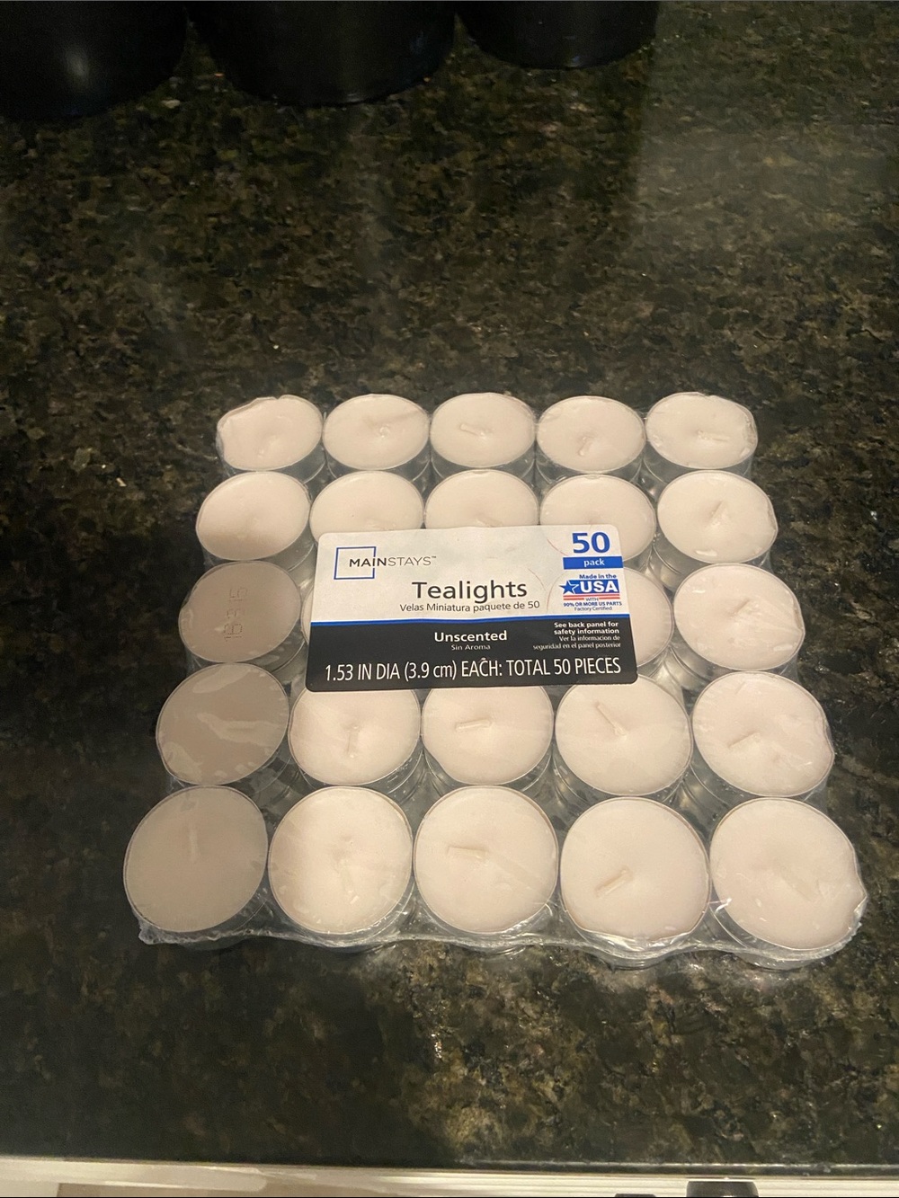 Mainstays White Unscented Tealight Candles - Pack of 50